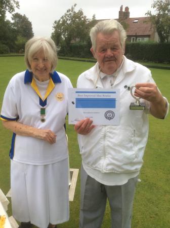 Francis Drake Bowls Club, Hilly Fields, Brockley, SE4 1QE. Arty presented with trophy for most improved male player. 
