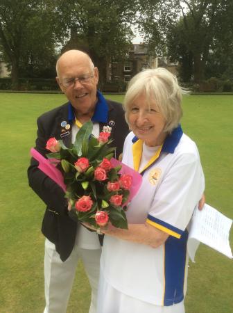 Francis Drake Bowls Club, Hilly Fields, Brockley, SE4 1QE. Flowers for our wonderful President Jean. 